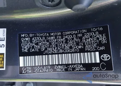 2017 Toyota Prius V Five z USA, uszkodzony, nr VIN JTDZN3EU8HJ062810